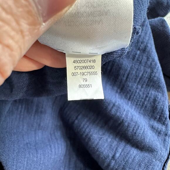 Chico's Cotton Blend Slub Refined V-Neck Tee 3/4 Sleeve Blue 2 Large - Picture 5 of 8